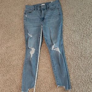 Good American Light Blue Distressed Skinny Jeans